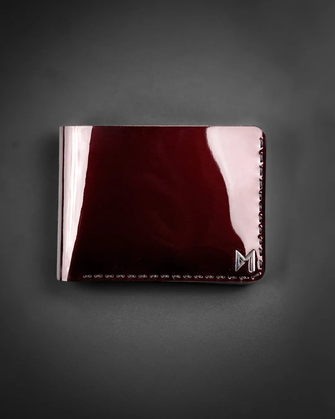 Patent Wine Leather Wallet - Le Mesh