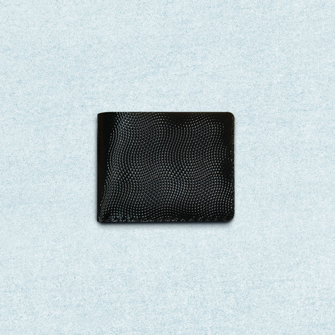 Dark Dotted Leather Wallet - Le Mesh