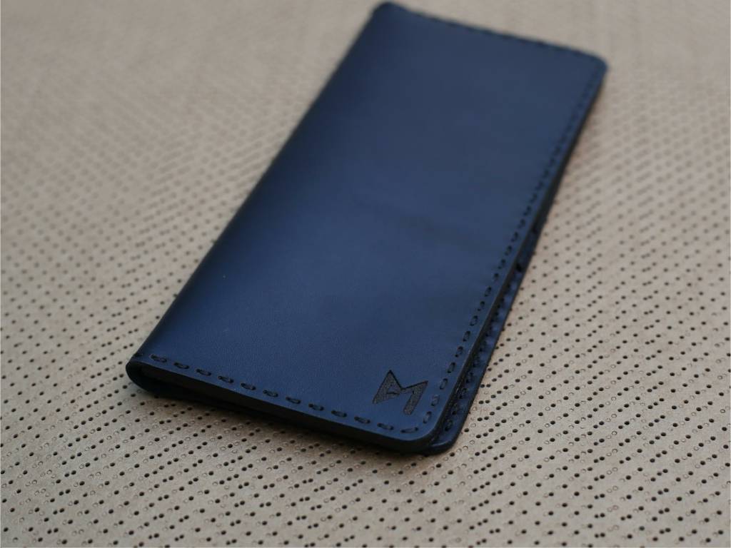 Soft Cow Leather Long Wallet Royal Blue # 0022