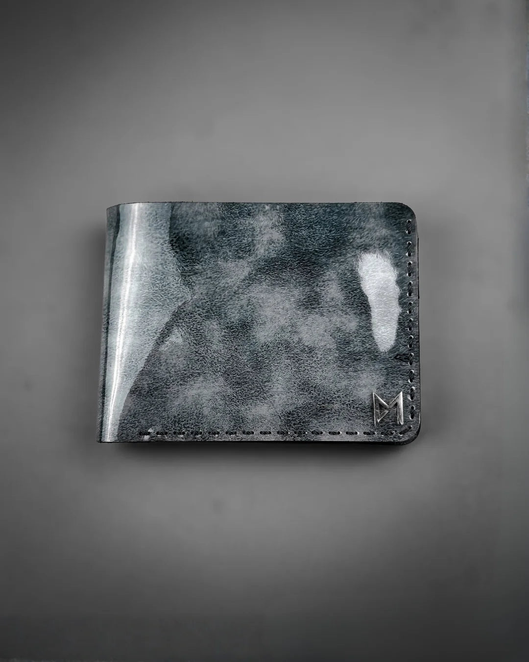 Patent Cloudy Grey Leather Wallet