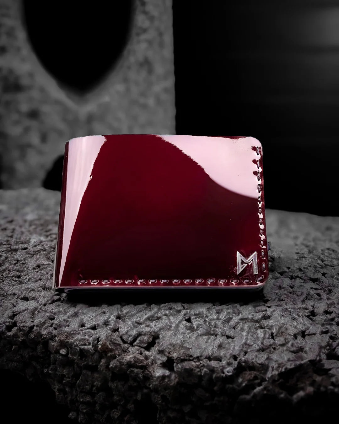Patent Wine Leather Wallet