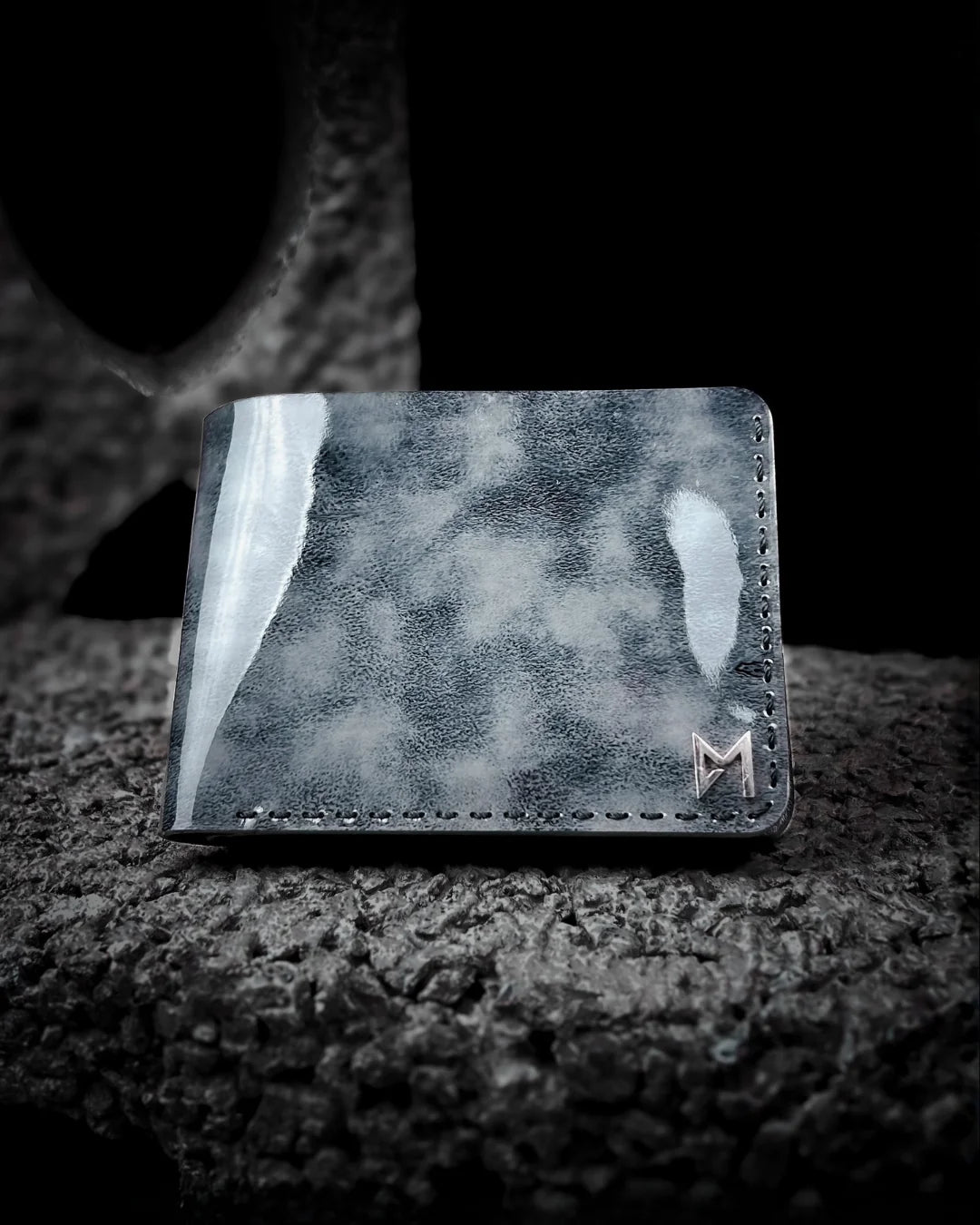 Patent Cloudy Grey Leather Wallet