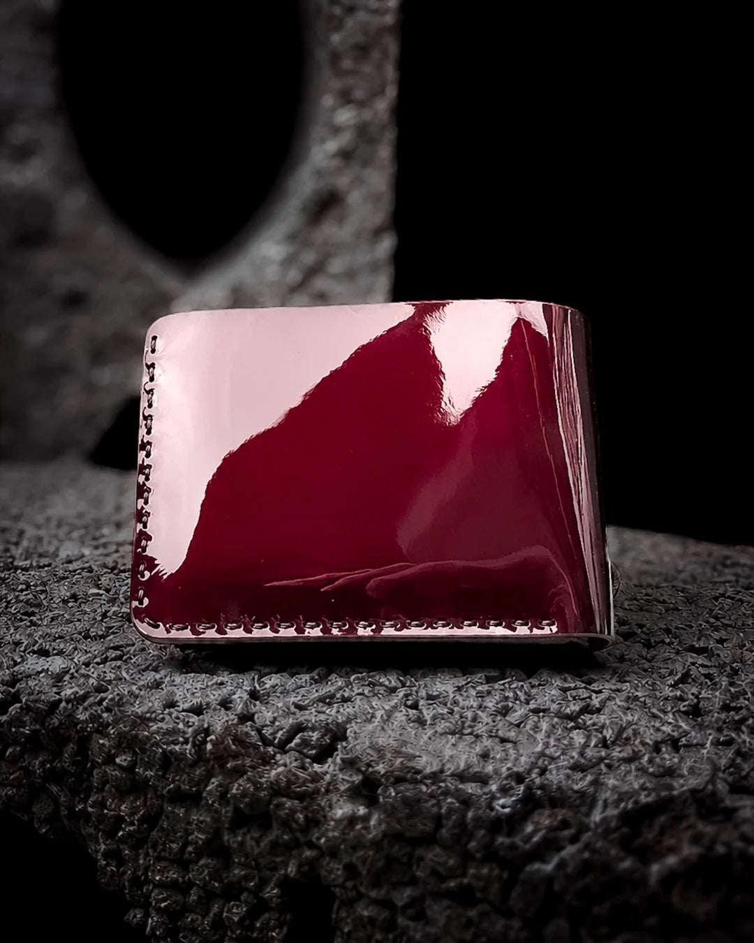 Patent Wine Leather Wallet