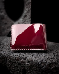 Patent Wine Leather Wallet - Le Mesh