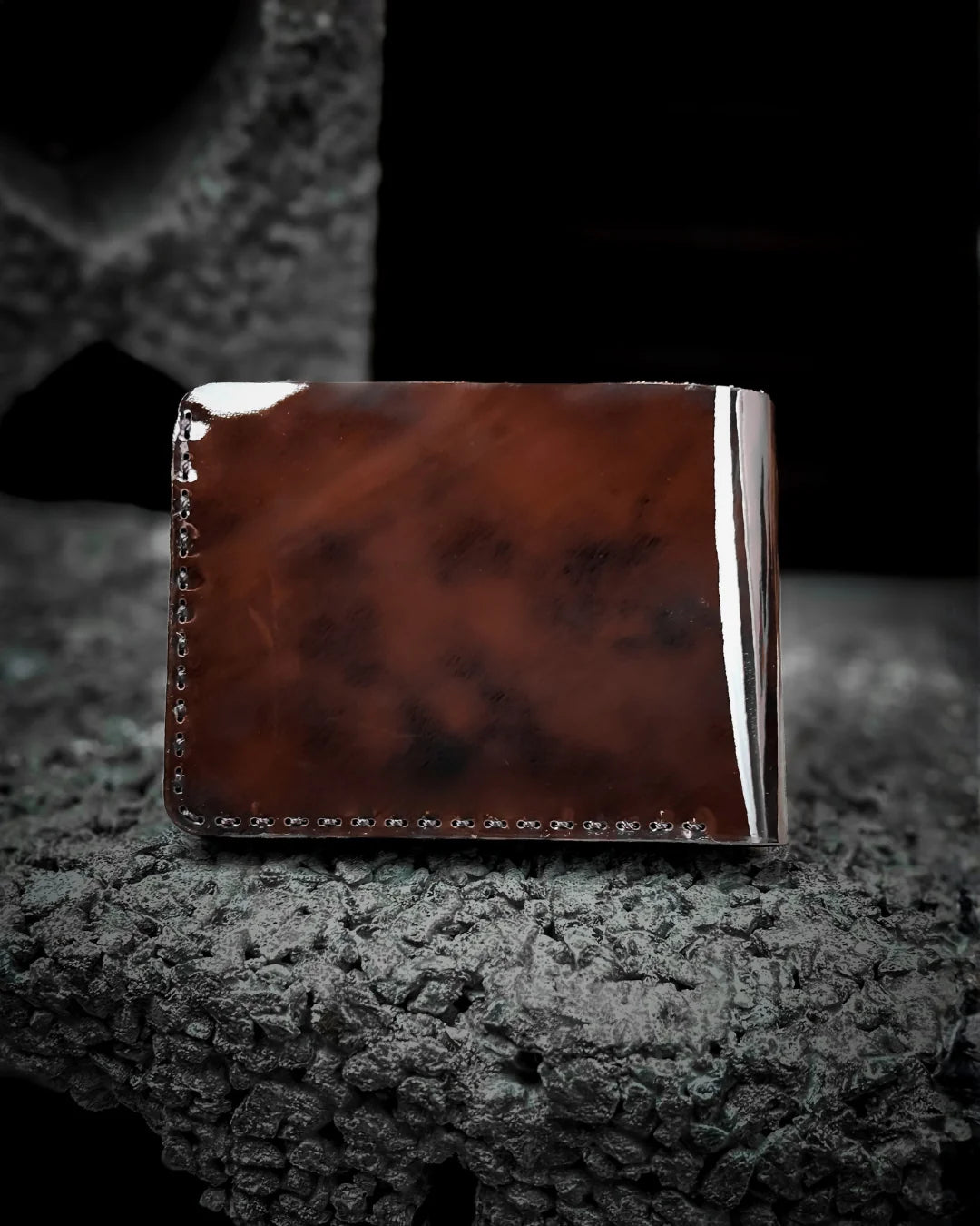 Patent Cloudy Brown Leather Wallet
