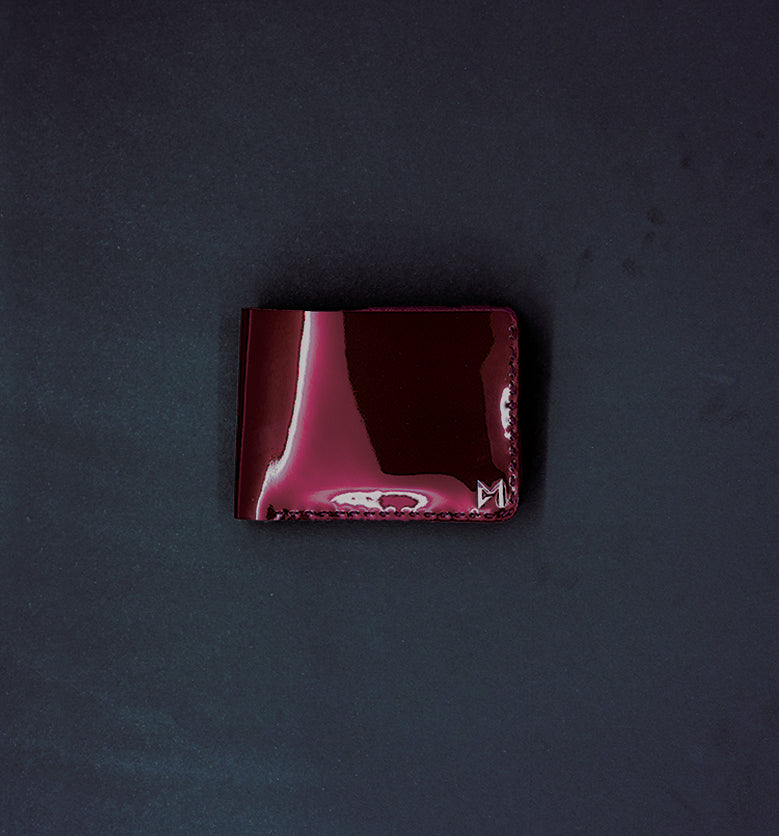 Patent Wine Leather Wallet