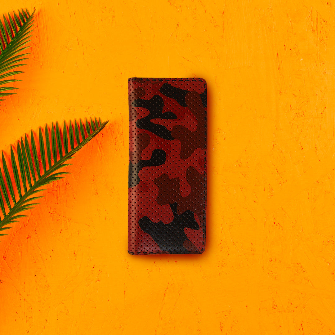 Camo Perforated Long Wallet