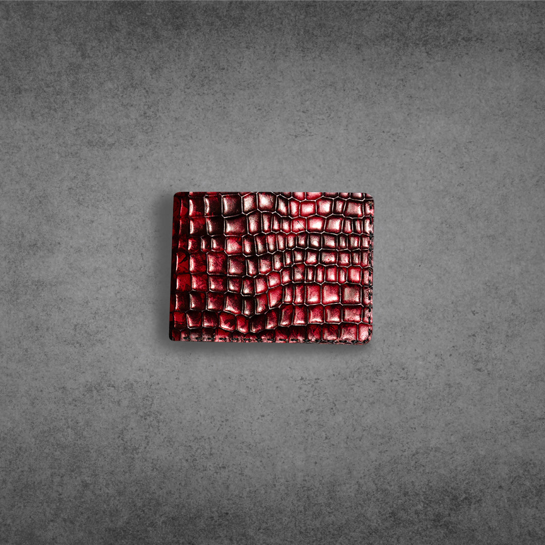 Red glossy mini wallet #0084